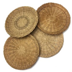 (2/$20) VINTAGE Woven Wicker Boho Baskets (Set of 4)